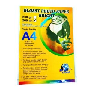 Papel Fotográfico Brillante 260g A4 - Paquete de 20 Hojas