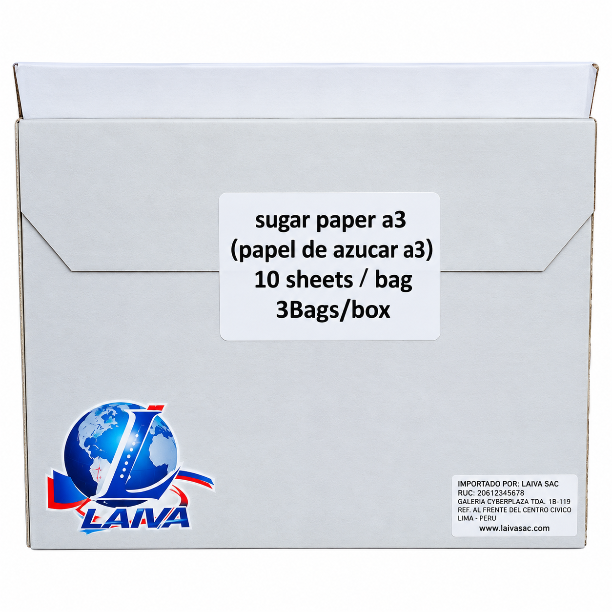 Caja de cartón LAIVA para papel azúcar